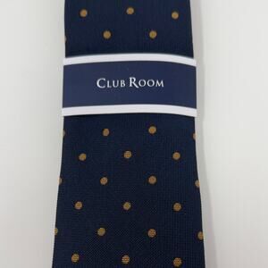 Club Room Men's Polka Dot Tie - Clement Dot - Taupe/Navy - New with tags